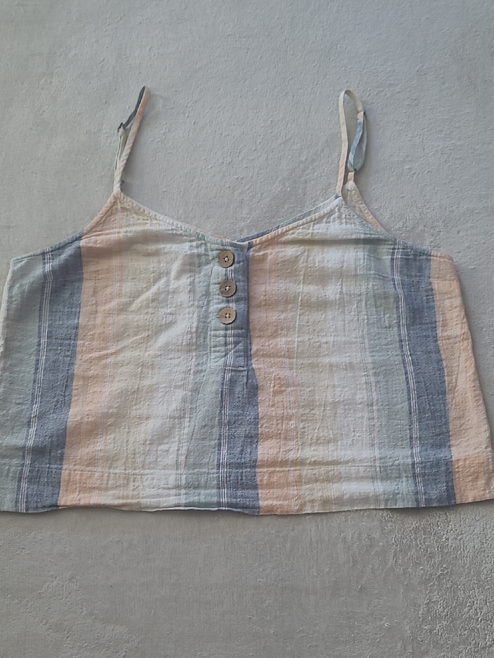 Rip Curl Womens M Classic Surf Stripe Cami Crop Tank Pastel Beach Boho Coastal